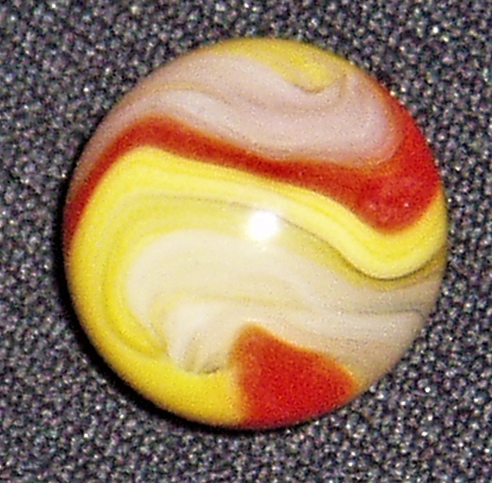 Akro Agate Marble, Popeye Red Yellow .679"