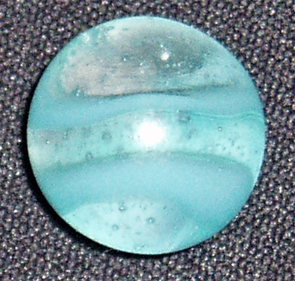 Akro Agate Marble, Turquoise Spiral Snake, .632"