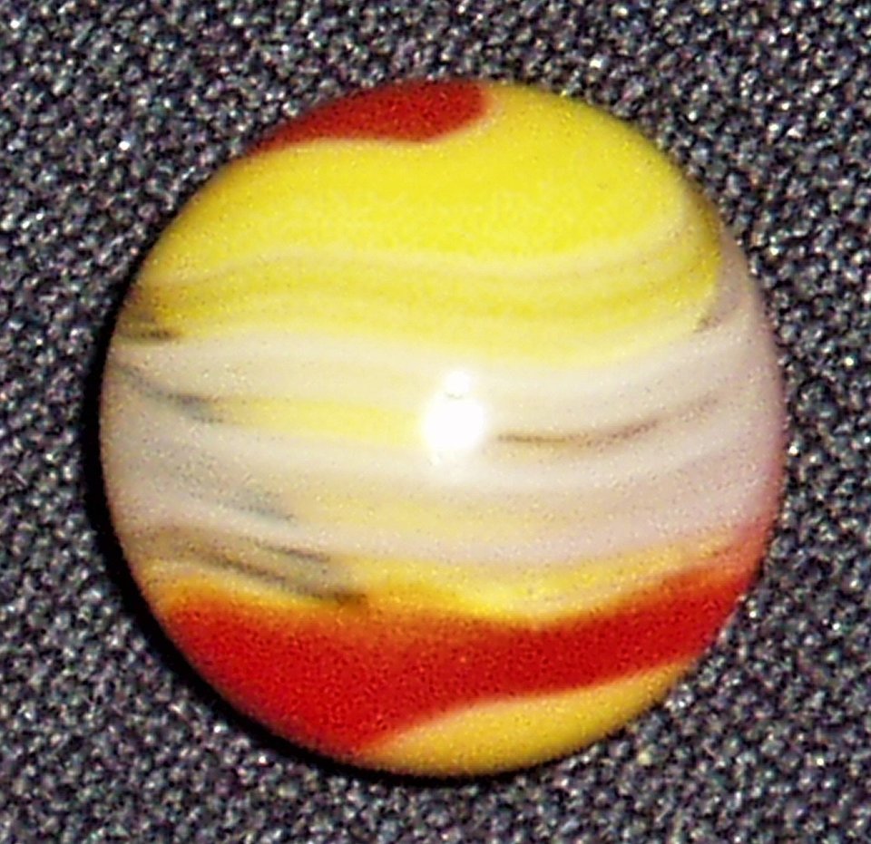 Akro Agate Marble, Popeye Red Yellow .679"