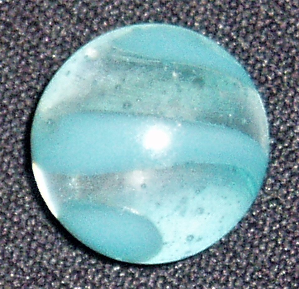Akro Agate Marble, Turquoise Spiral Snake, .632"