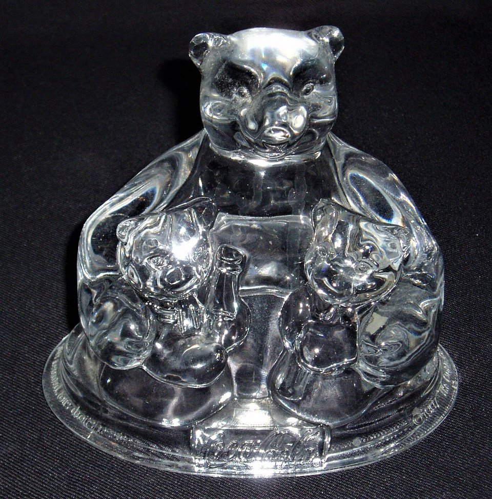 Crystal Figurine Coca-Cola Polar Bear and Cubs