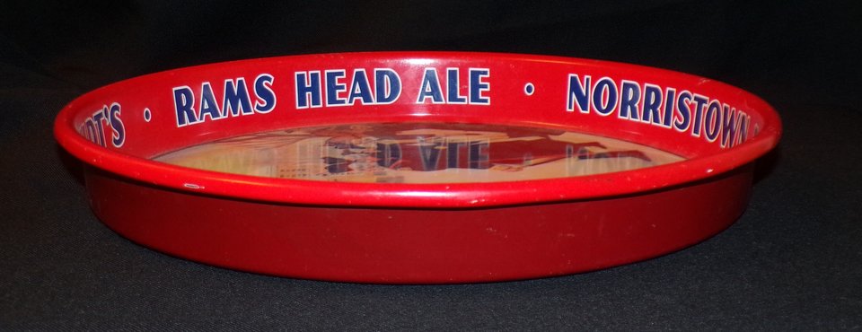 Vintage Beer Tray, Valley Forge Beer Scheidt's Rams Head Ale