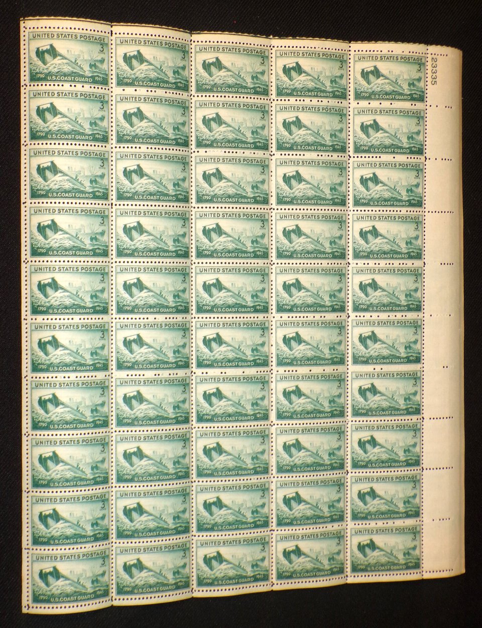 Mint 3c Stamp Sheet, Coast Guard in World War II, Scott Catalog #936 x 50 Stamps, Additional Stamps Ship Free