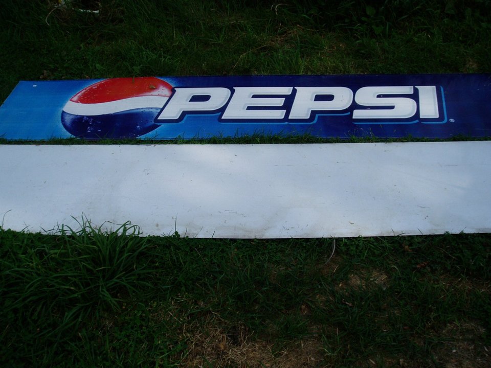 Metal Pepsi Sign, Large Stadium Size, 9' by 2', LOCAL PICKUP ONLY