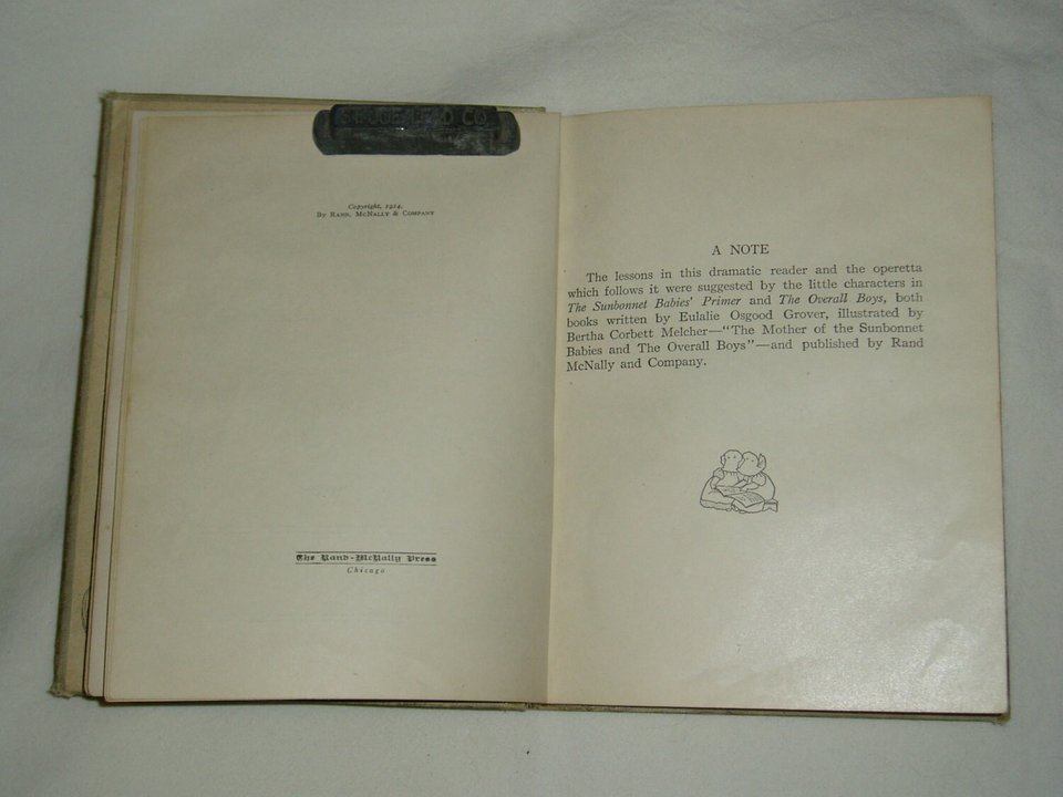 Antique 1914 Book, First Edition, Sunbonnets and Overalls, Free USA Shipping