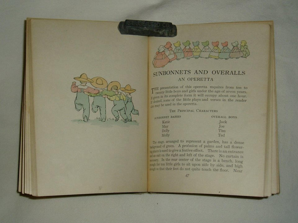 Antique 1914 Book, First Edition, Sunbonnets and Overalls, Free USA Shipping