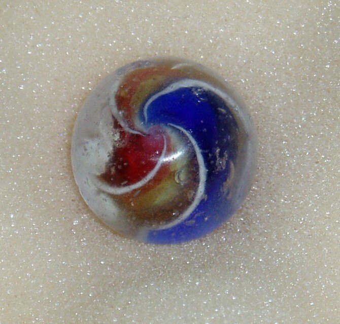 Antique Ribbon Lutz Marble, German Swirl, 1800's, 5/8", Free USA Shipping
