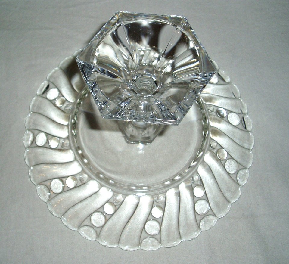 Glass Cake Stand, Crystal, Smaller Size