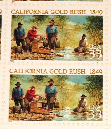 California Gold Rush, Full Mint Stamp Sheet, Scott #3316