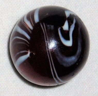 Vintage Toy Marble CAC Christensen Striped Transparent, 27/32", Free USA Shipping