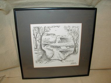 Etching, Frank Miller, Spring in the Hills of Western Iowa, Signed and Framed