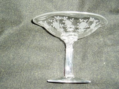 Elegant Depression Glass, Crystal Compote, Fostoria Willowmere