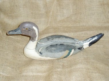 Vintage Duck Decoy, Louisiana Carver, Unusual 3-piece, Pintail, Free USA Shipping