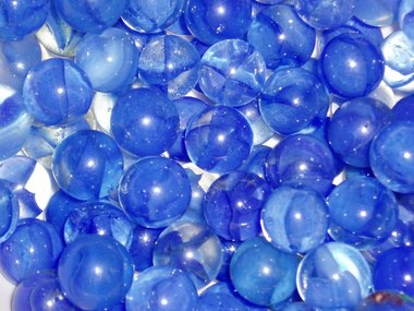 Vintage Cat's-Eyes Marbles x 30, Blue