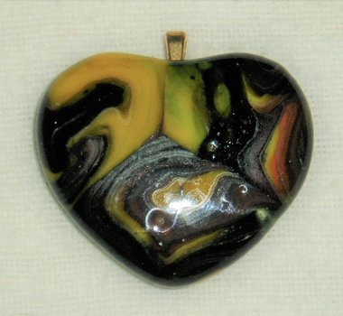 Melted Marble Heart Pendant with Bail, Dave McCullough Appalachian Runs