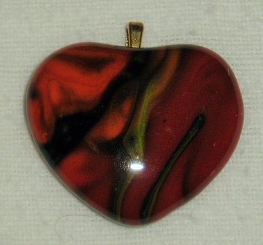 Melted Marble Heart Pendant with Bail, Dave McCullough Appalachian Runs