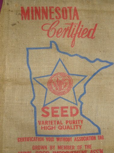 Burlap Sack, Minnesota Certified Seed, Map of State
