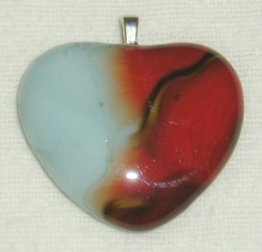 Melted Marble Heart Pendant with Bail, Dave McCullough Appalachian Runs