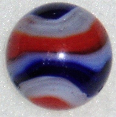 Akro Agate Popeye Corkscrew Marble, Red Blue, .721" 23/32" Free USA Shipping