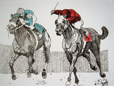 Bob Tolle "Home Stretch" Numbered Print, Low Number 4/100