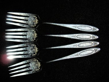 Community Silverplate, "Adam" Salad Fork x 4, Free USA Shipping