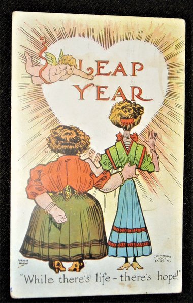 Antique Leap Year Postcard, P.C.K. , Add. Cards Ship Free