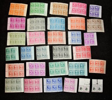 Postage Stamps, Plate Blocks Presidential Series, 1938, Scott Catalog #803-832, Add. Stamps Ship Free