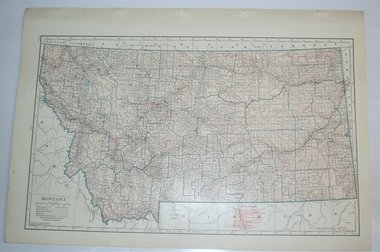 Map Page, Montana, 1932, Large 13.5" by 19.75"