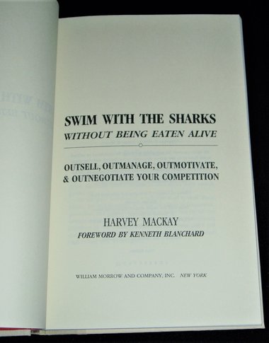 First Edition Book, Swim With The Sharks, Harvey Mackay, Business Strategy