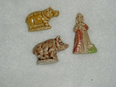 Wade Pottery Whimsies, Pied Piper, Wild Boar, Hippo, 1970s