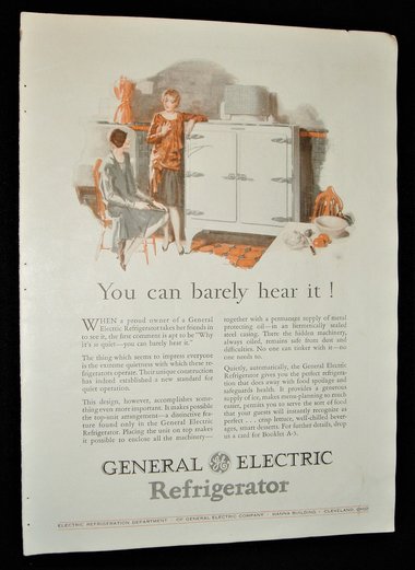 Full Page Advertisement, 1929 Magazine,  General Electric Refrigerator, Eastman Kodak