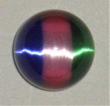 30mm Fiber Optic Marble, Striped Blue, Pink, Green
