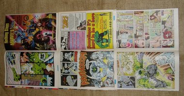 Superhero 16 Comic Book Pages, Incredible Hulk, Upcycle, Scrapbooking or Art Project Supplies