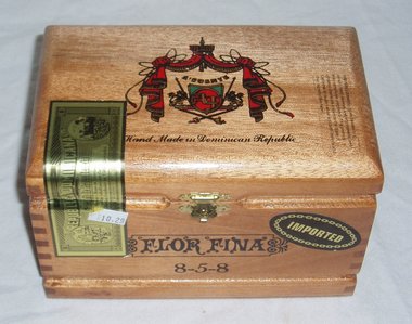 Vintage Wood Cigar Box, A. Fuentes Flor Fina 8-5-8