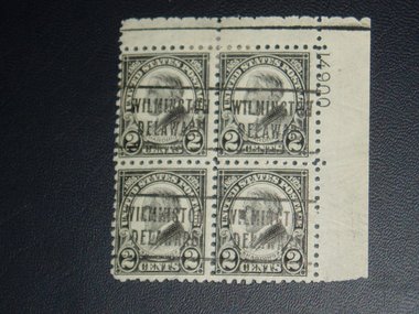 USA Stamps, Plate Block, 612, 2c Harding, Black, c. 1923, Free USA Shipping