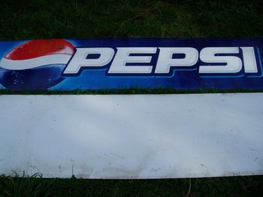 Metal Pepsi Sign, Large Stadium Size, 9' by 2', LOCAL PICKUP ONLY