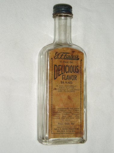 Vintage Flavoring Bottle, G.F.Foster's, Imitation Black Walnut