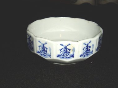 Vintage Windmill Bowl, German Porcelain