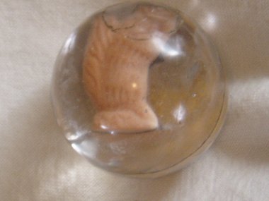 Antique Toy Marble, Sulphide, Colored Squirrel, Free USA Shipping